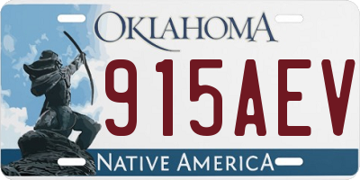OK license plate 915AEV