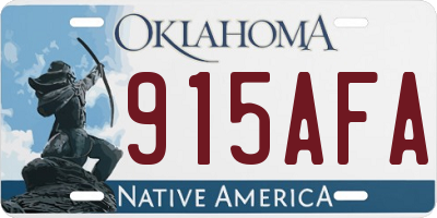 OK license plate 915AFA