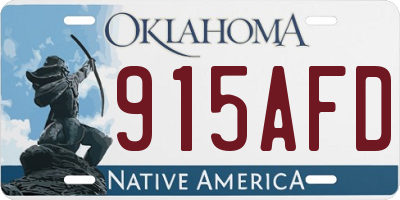 OK license plate 915AFD