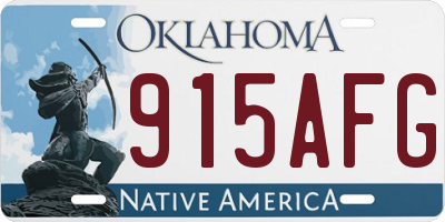 OK license plate 915AFG