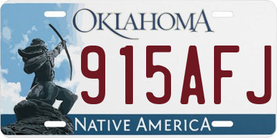 OK license plate 915AFJ