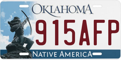 OK license plate 915AFP