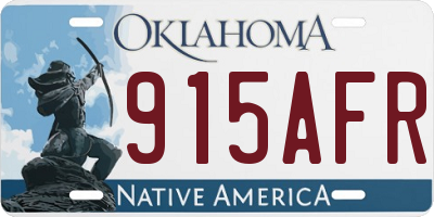 OK license plate 915AFR
