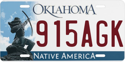 OK license plate 915AGK