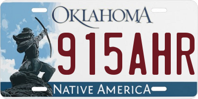 OK license plate 915AHR