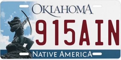 OK license plate 915AIN