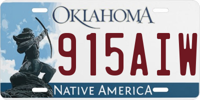 OK license plate 915AIW