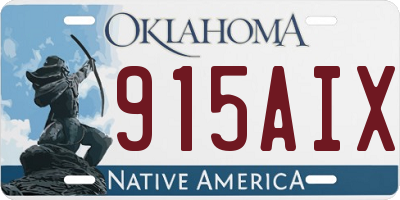 OK license plate 915AIX