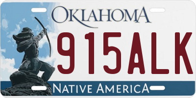 OK license plate 915ALK