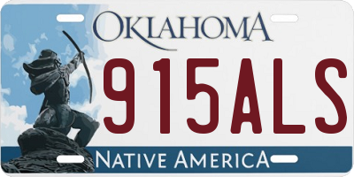 OK license plate 915ALS