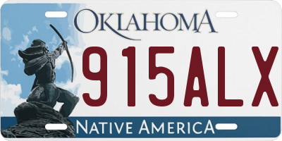 OK license plate 915ALX