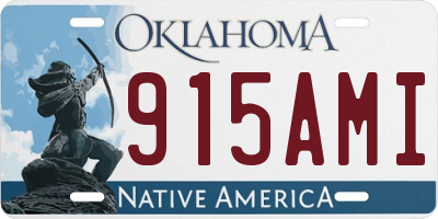 OK license plate 915AMI