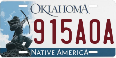 OK license plate 915AOA