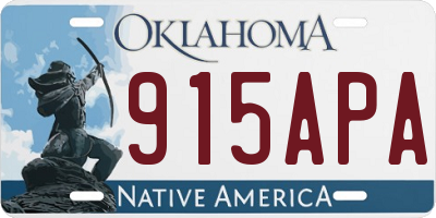 OK license plate 915APA