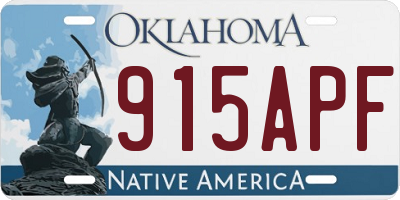 OK license plate 915APF