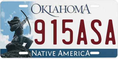 OK license plate 915ASA