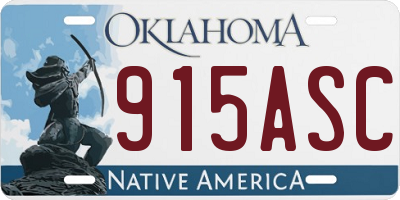 OK license plate 915ASC