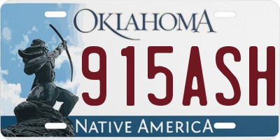 OK license plate 915ASH