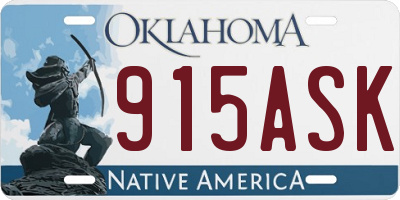 OK license plate 915ASK