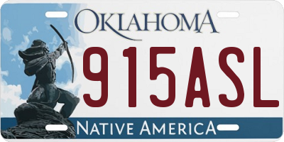 OK license plate 915ASL