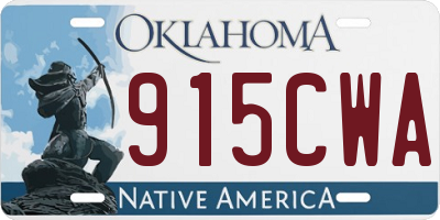 OK license plate 915CWA