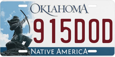 OK license plate 915DOD