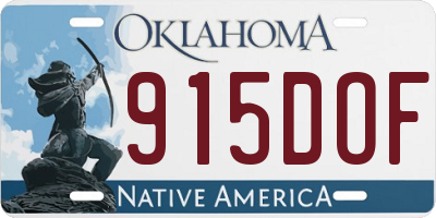 OK license plate 915DOF
