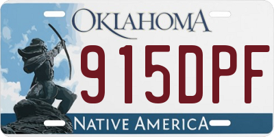 OK license plate 915DPF
