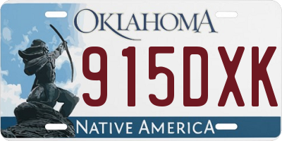 OK license plate 915DXK
