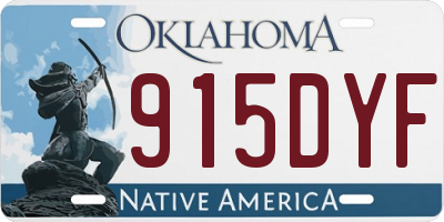 OK license plate 915DYF