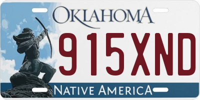 OK license plate 915XND