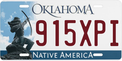 OK license plate 915XPI