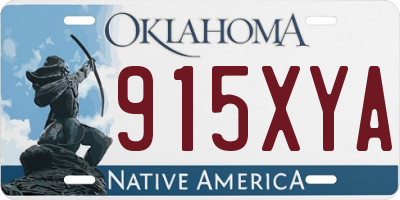 OK license plate 915XYA
