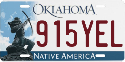 OK license plate 915YEL