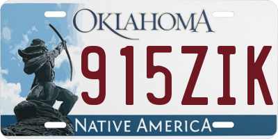 OK license plate 915ZIK