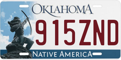 OK license plate 915ZND