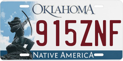 OK license plate 915ZNF