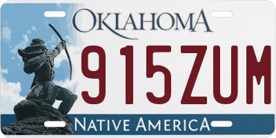 OK license plate 915ZUM