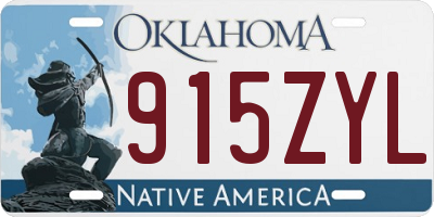 OK license plate 915ZYL