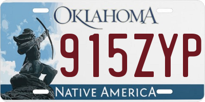 OK license plate 915ZYP