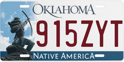 OK license plate 915ZYT