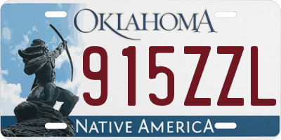 OK license plate 915ZZL