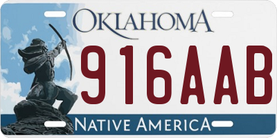 OK license plate 916AAB