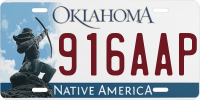 OK license plate 916AAP