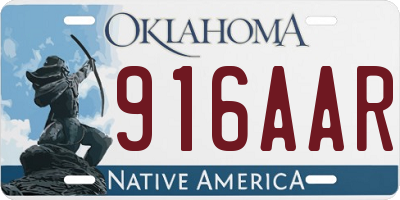 OK license plate 916AAR