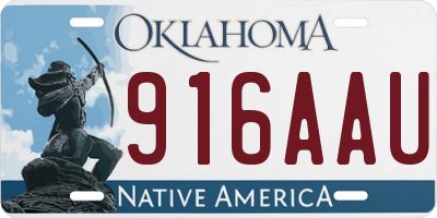 OK license plate 916AAU