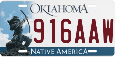 OK license plate 916AAW