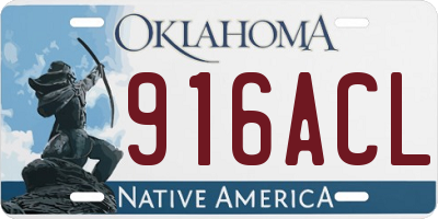 OK license plate 916ACL