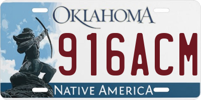 OK license plate 916ACM