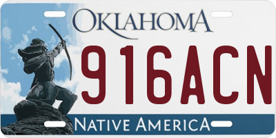 OK license plate 916ACN
